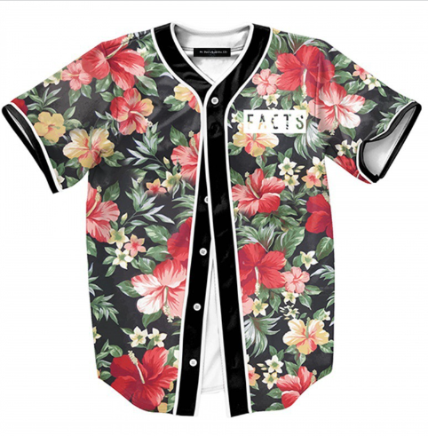 2018 Summer Trendy 3D Floral Print Short Sleeve Tee
