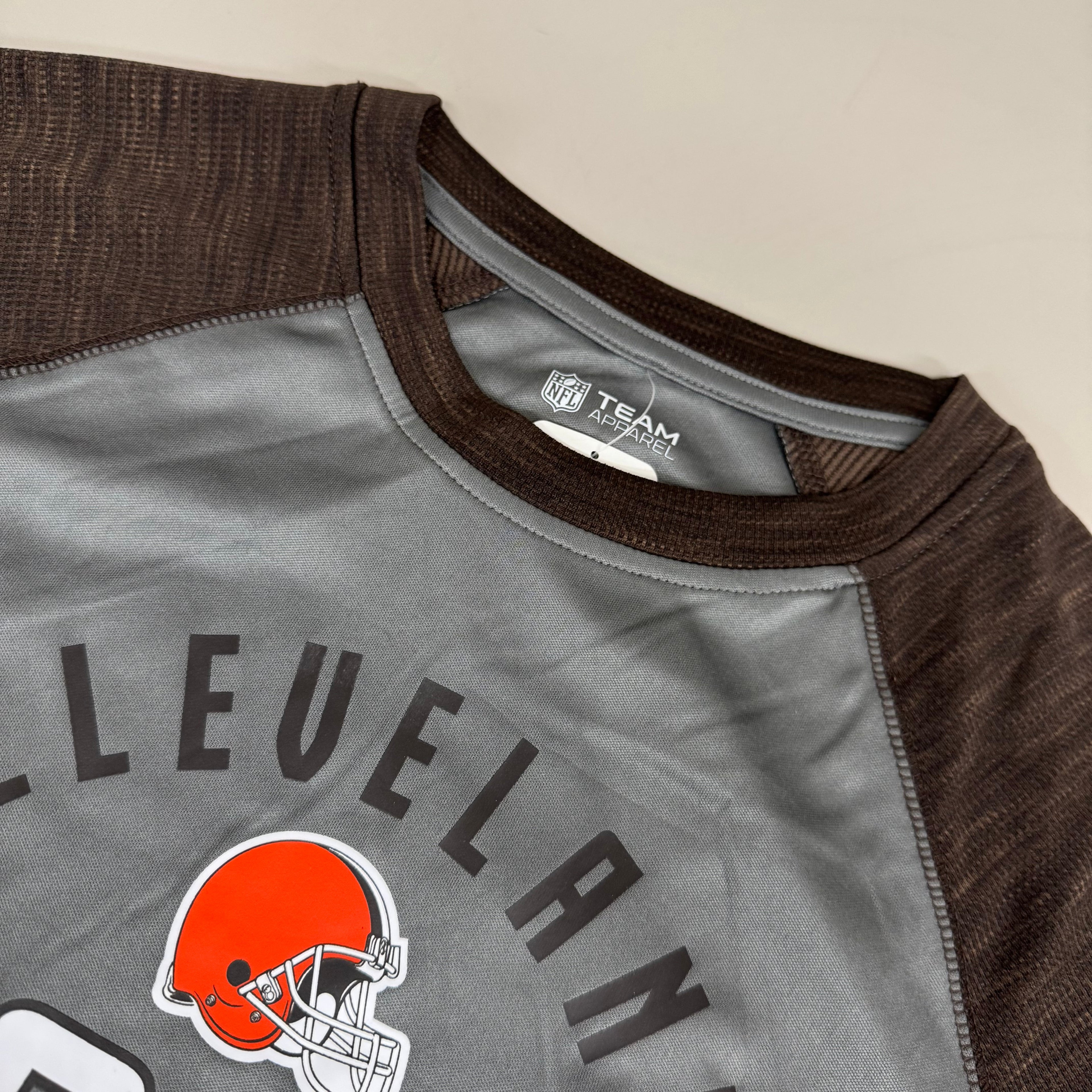 NFL Cleveland Browns Long Sleeve Shirt M Brown/Grey 1802970 Established 1946