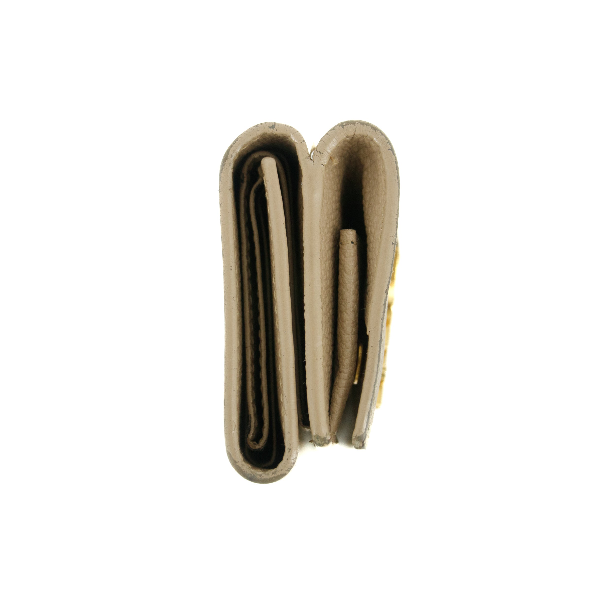 Yves Saint Laurent Beige Origami Compact Wallet #5203