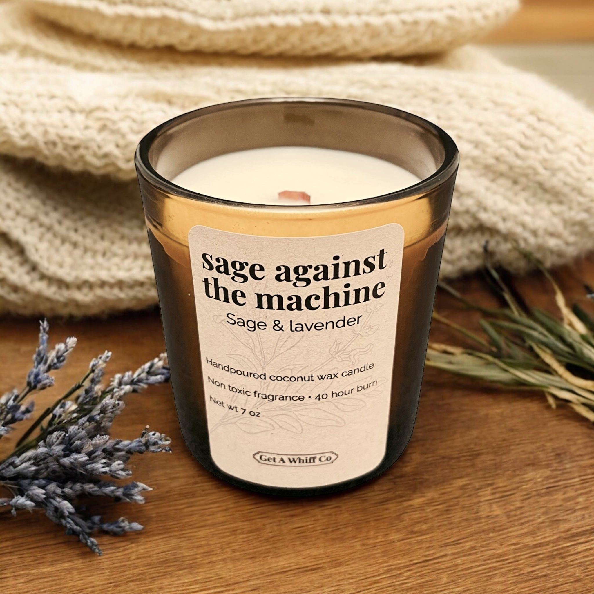 Amber Jar Candles — Soy Wax, Wood Wick | Choose Your Scent