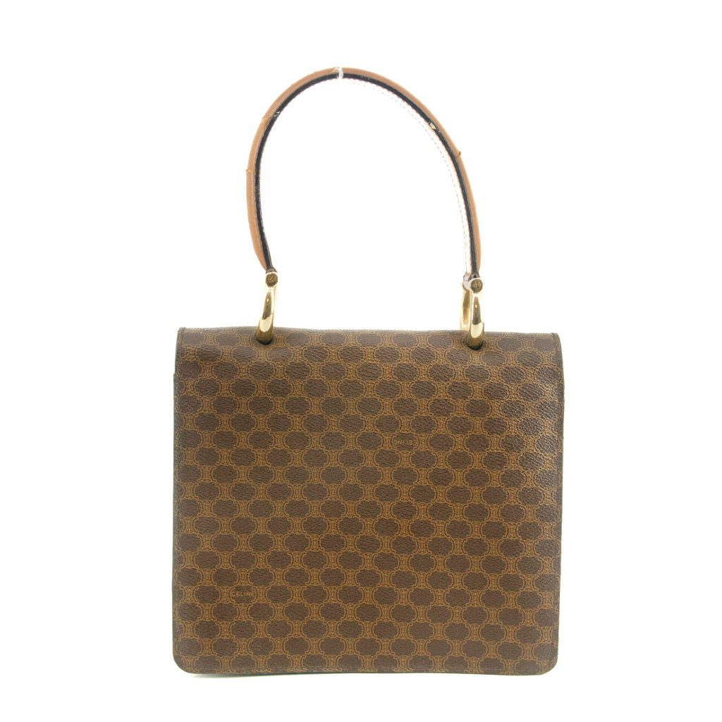 Celine Macadam Brown PVC x Leather One Handle Tote Bag #9448