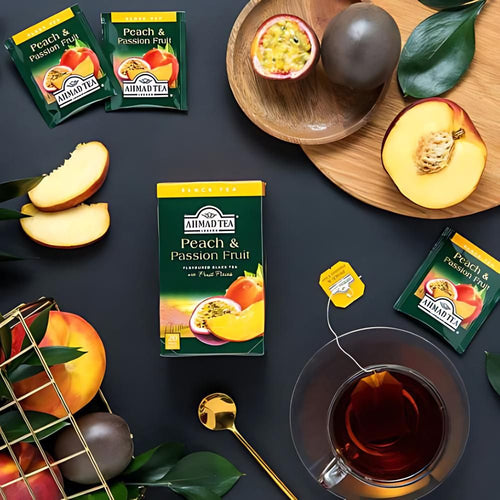 Ahmad Peach and Passion Fruit Black Tea 20 foil tea bags
