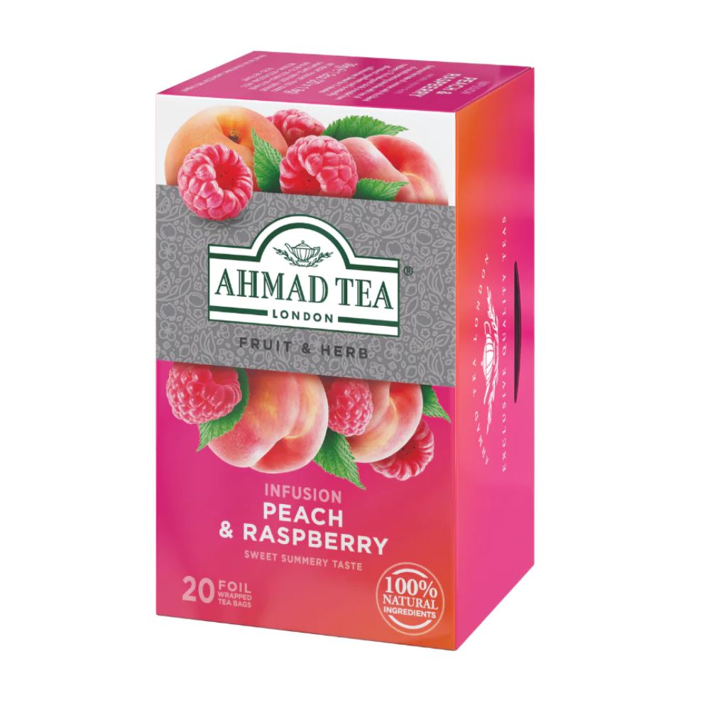 Ahmad Peach & Raspberry Herbal Tea 20 foil tea bags