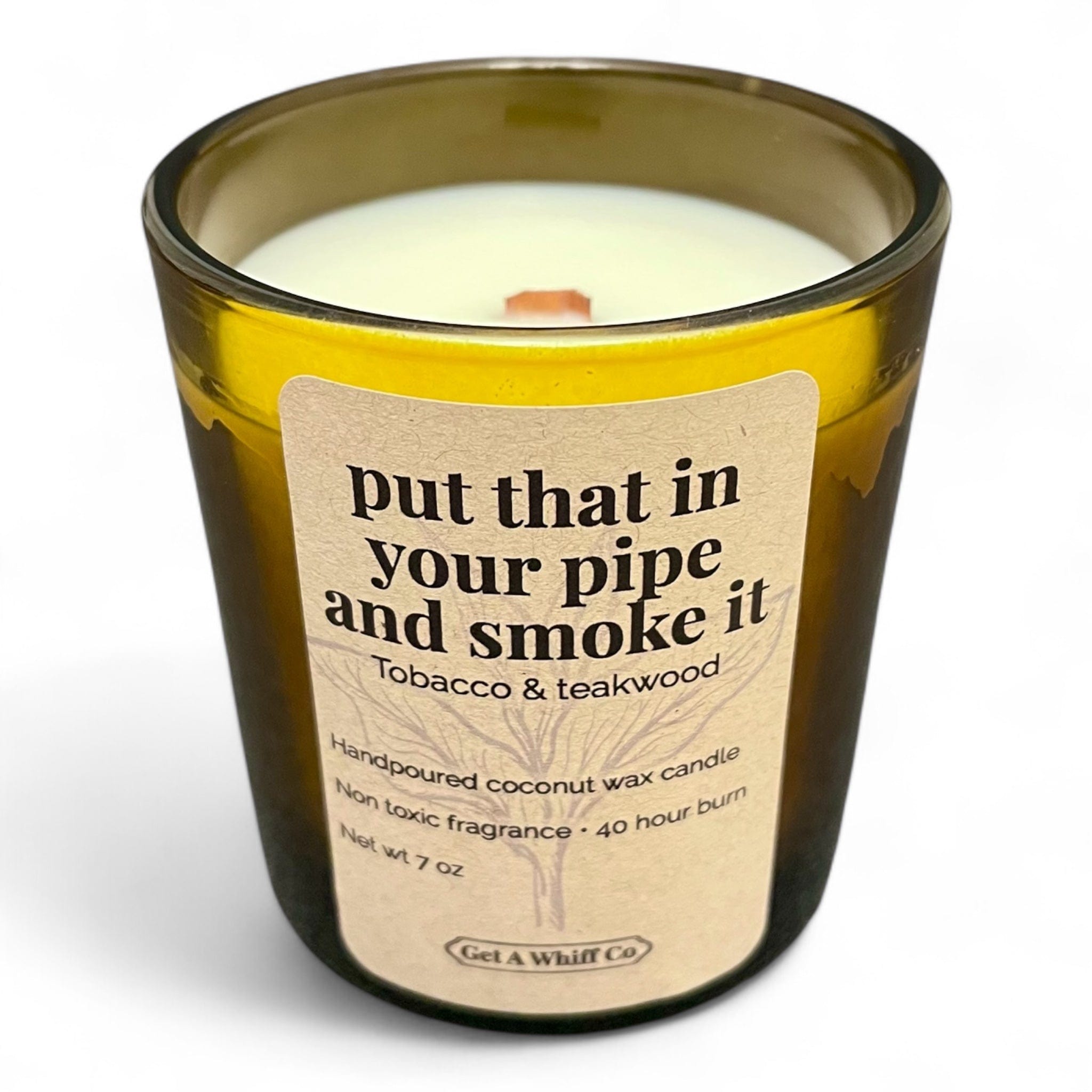 Amber Jar Candles — Soy Wax, Wood Wick | Choose Your Scent