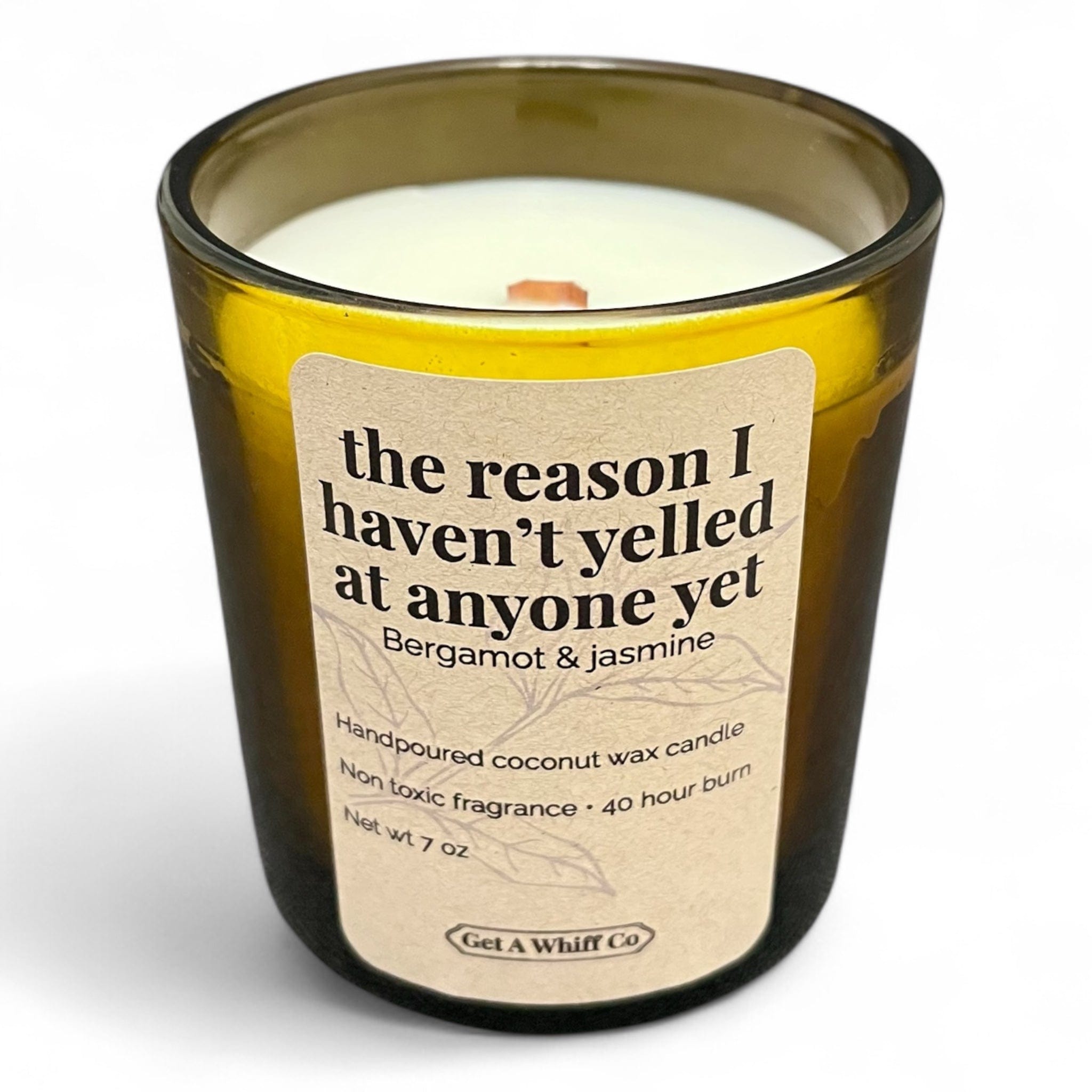 Amber Jar Candles — Soy Wax, Wood Wick | Choose Your Scent