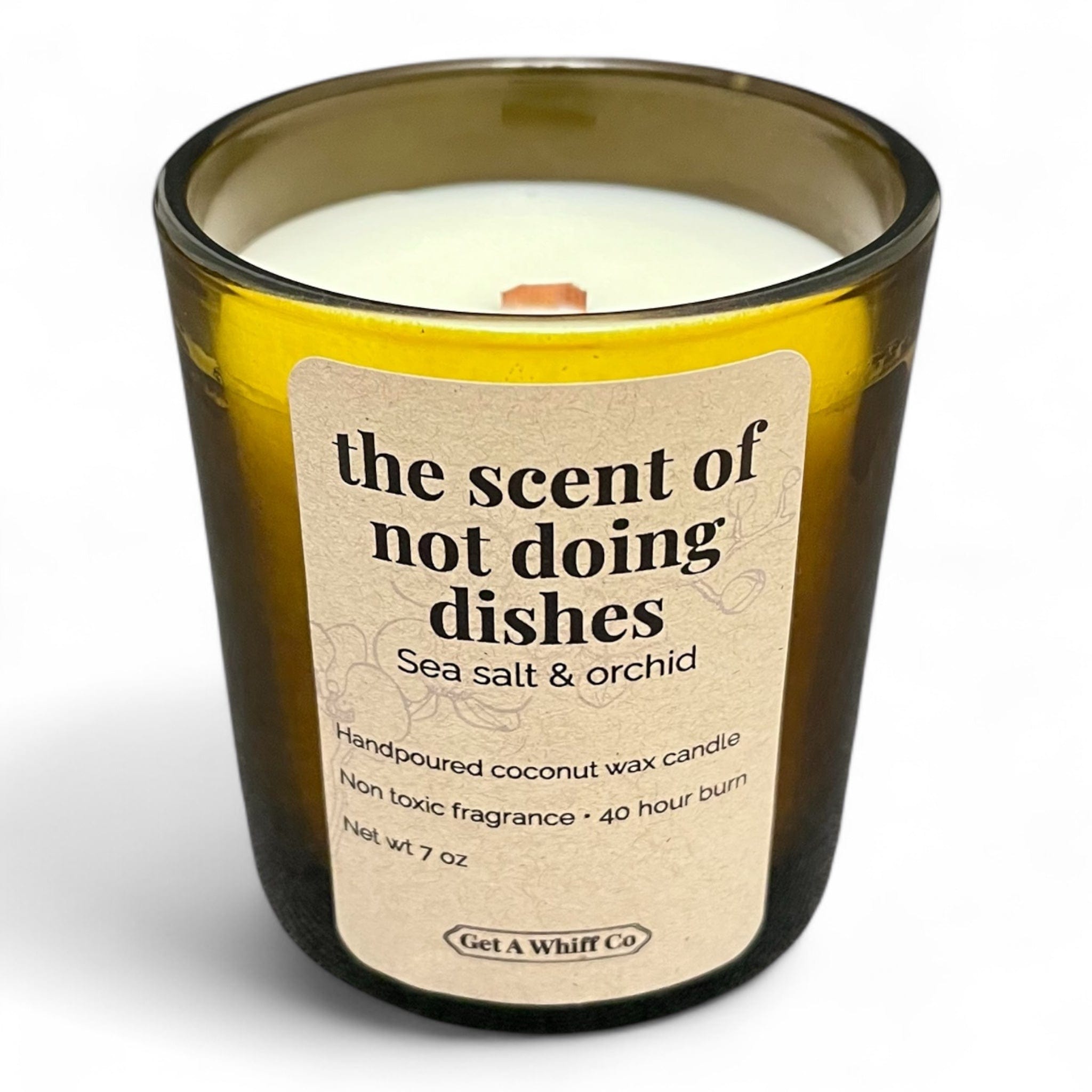 Amber Jar Candles — Soy Wax, Wood Wick | Choose Your Scent