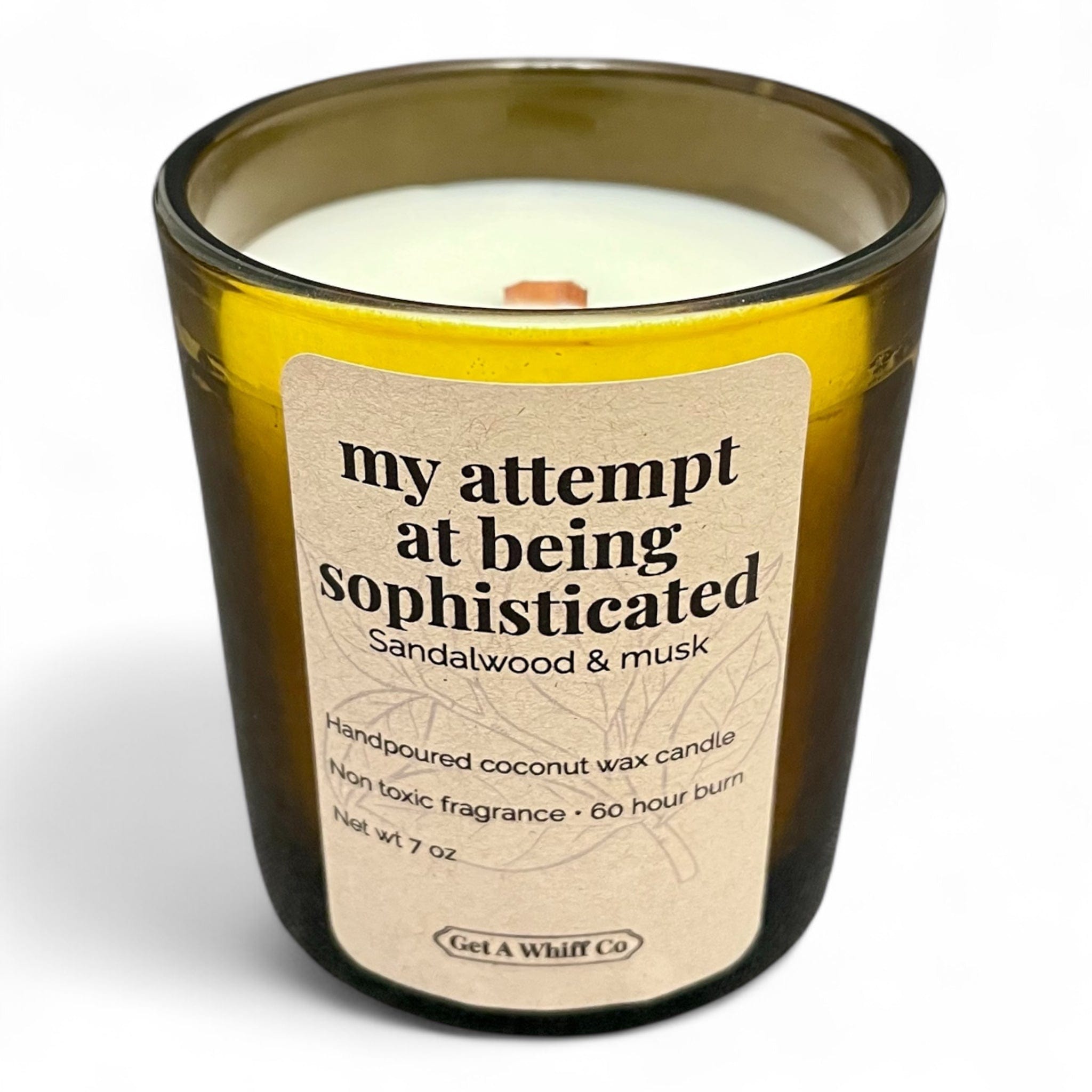 Amber Jar Candles — Soy Wax, Wood Wick | Choose Your Scent