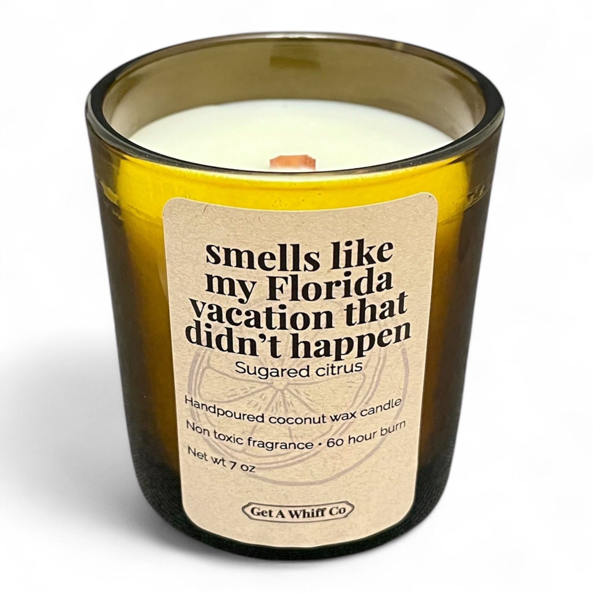 Amber Jar Candles — Soy Wax, Wood Wick | Choose Your Scent