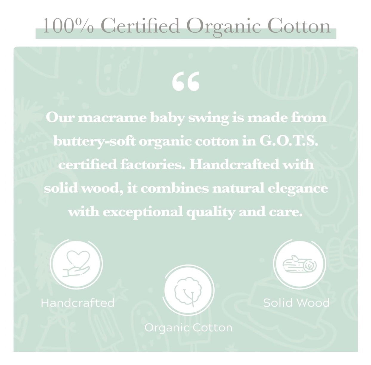 Macramé Baby Swing — Handmade Organic Cotton Nursery Swing