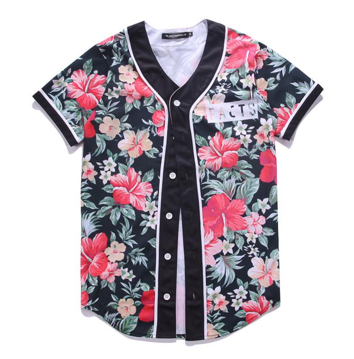 2018 Summer Trendy 3D Floral Print Short Sleeve Tee