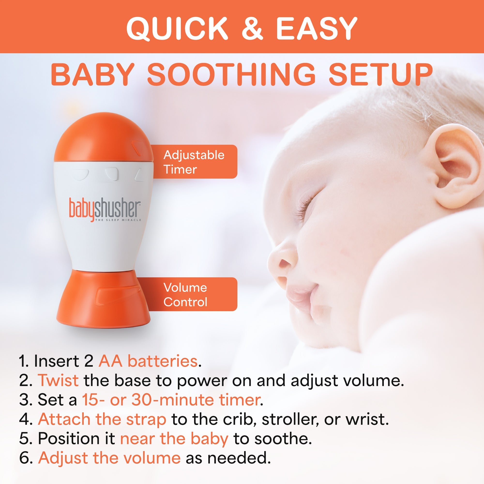 Baby Shusher Sound Machine — Newborn Sleep Soother