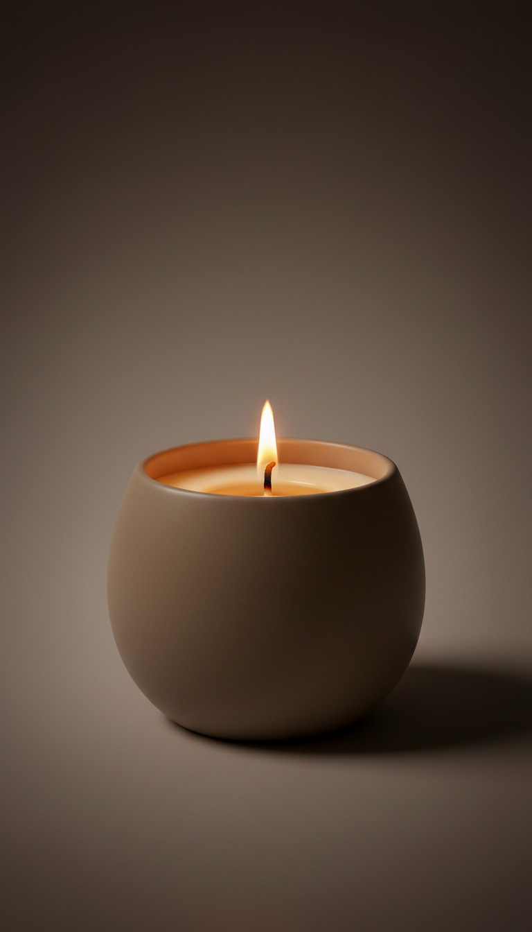 Matte Ceramic Amber Candle
