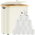Toilet Paper Storage 32L Large Toilet Paper Basket Organizer for Bathroom Toilet Paper Storage Holder Stand with Lid Footbase Handle-Beige