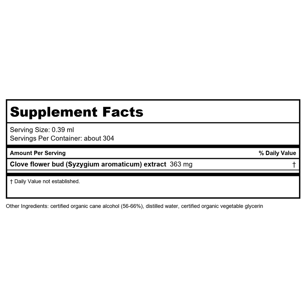Herb Pharm Certified Organic Clove Liquid Extract - 4 Ounce